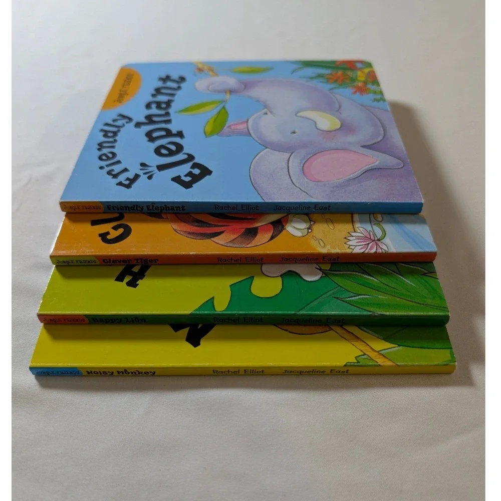 Jungle Friends Board Book Set of 4 Rachel Elliot Jacqueline East 2015 Kids Books